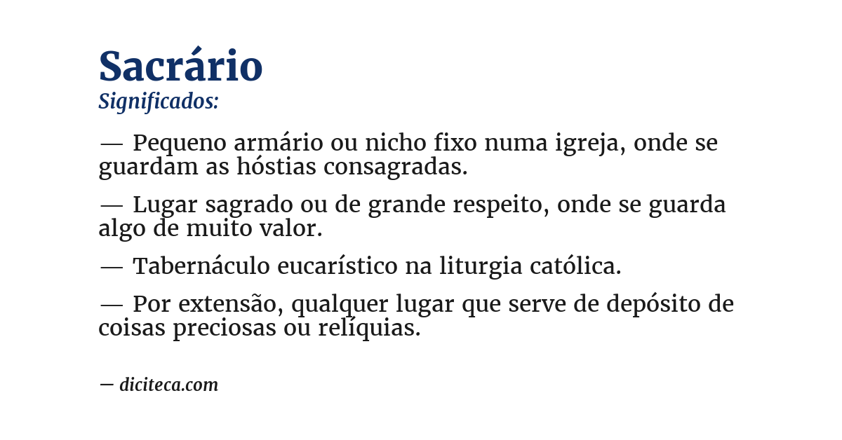 Significado de sacrário