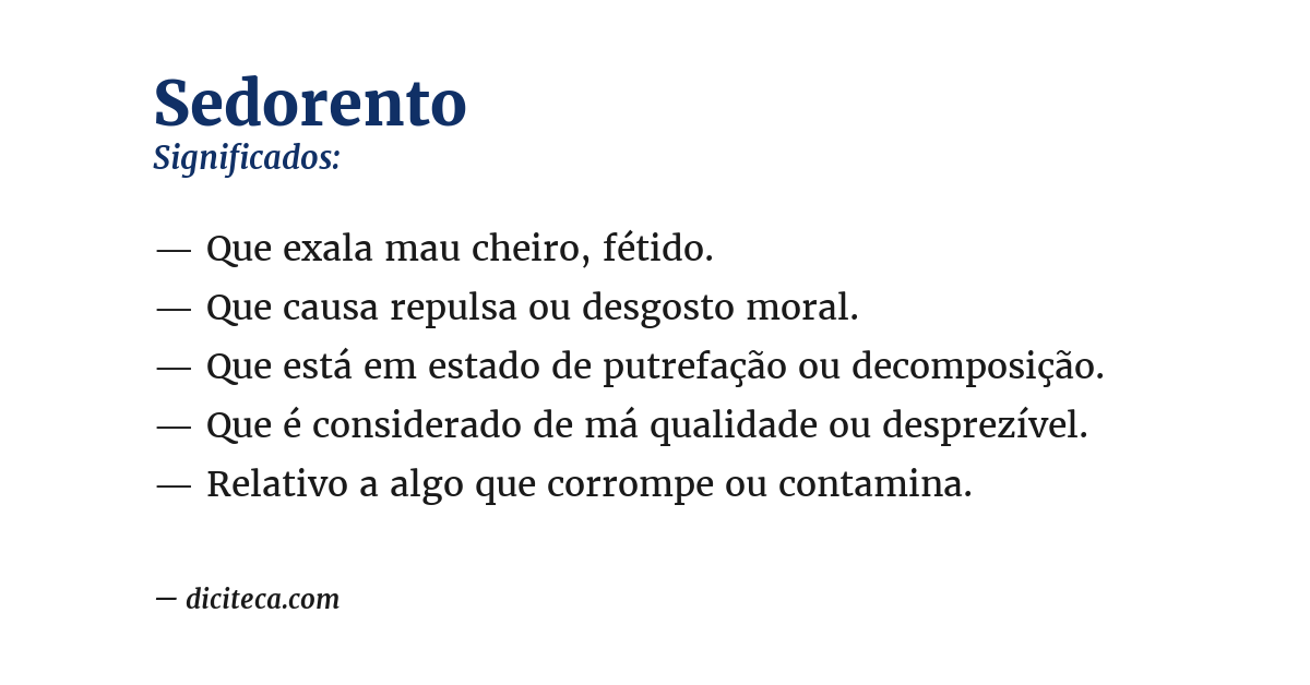 Significado de sedorento