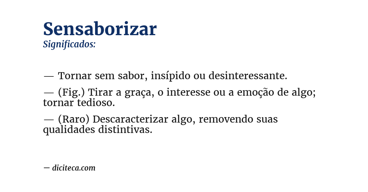 Significado de sensaborizar