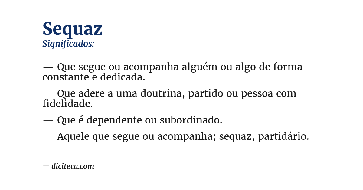 Significado de sequaz