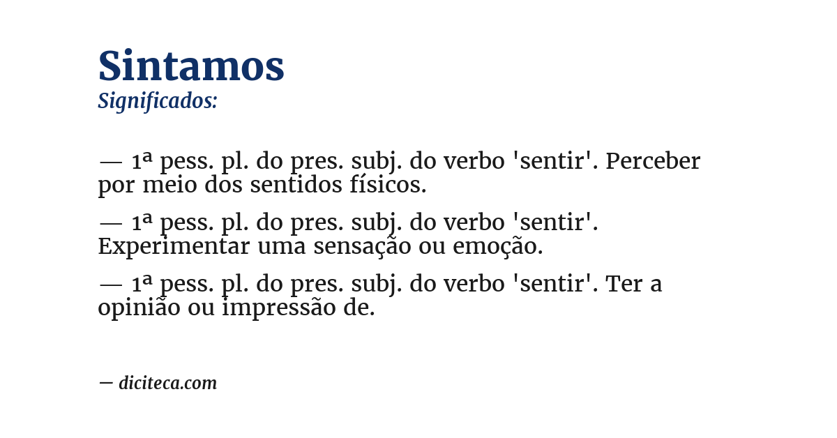Significado de sintamos