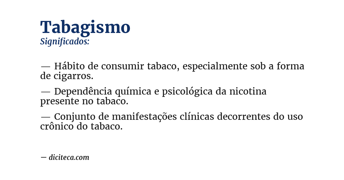 Significado de tabagismo