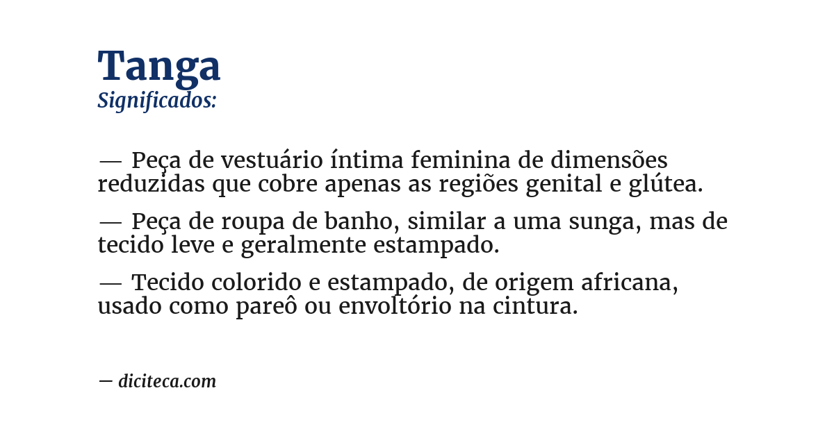 Significado de tanga