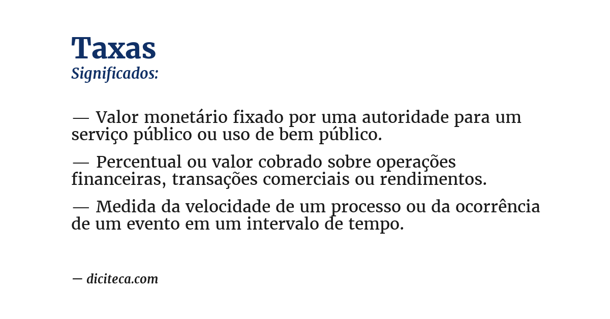 Significado de taxas