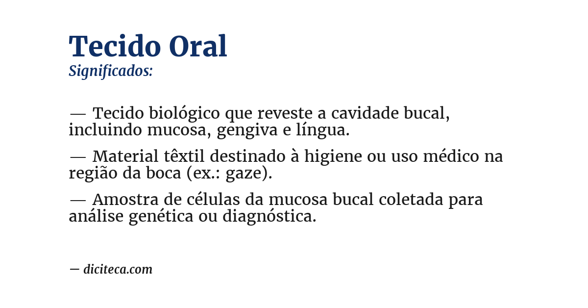 Significado de tecido oral
