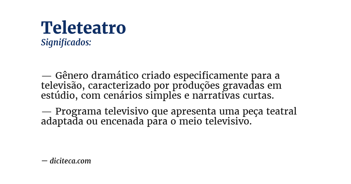 Significado de teleteatro