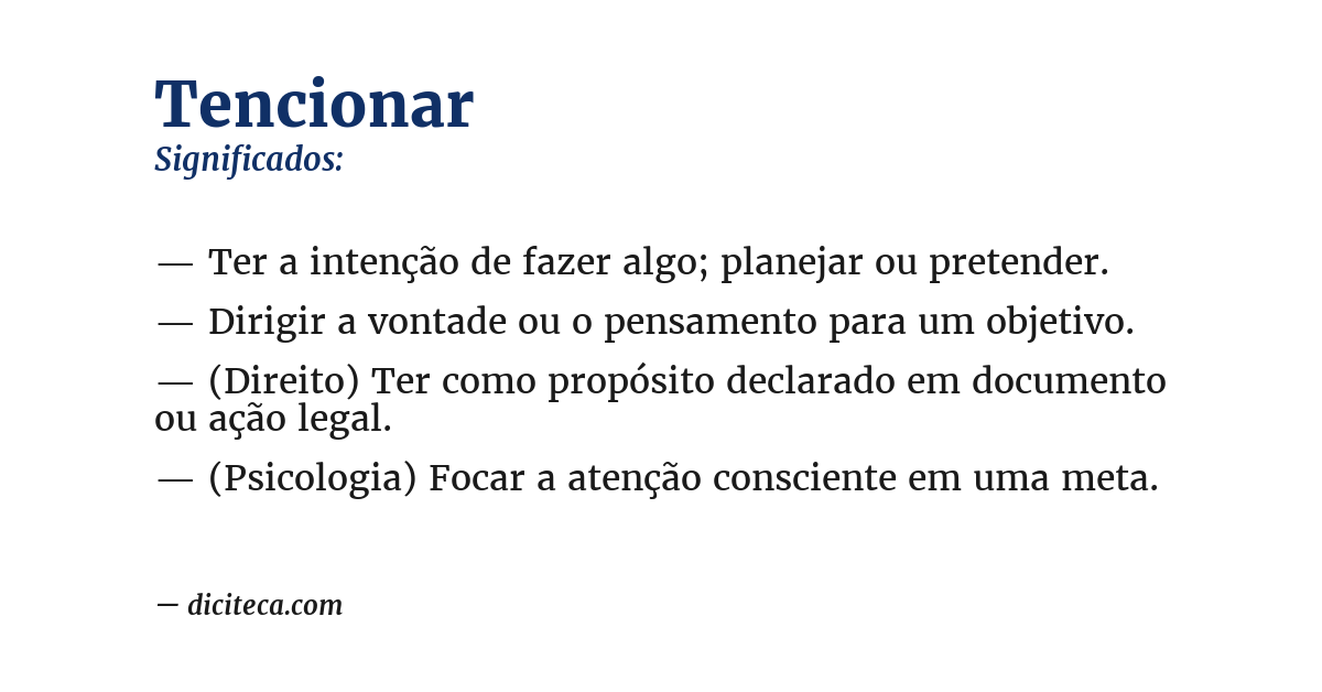 Significado de tencionar