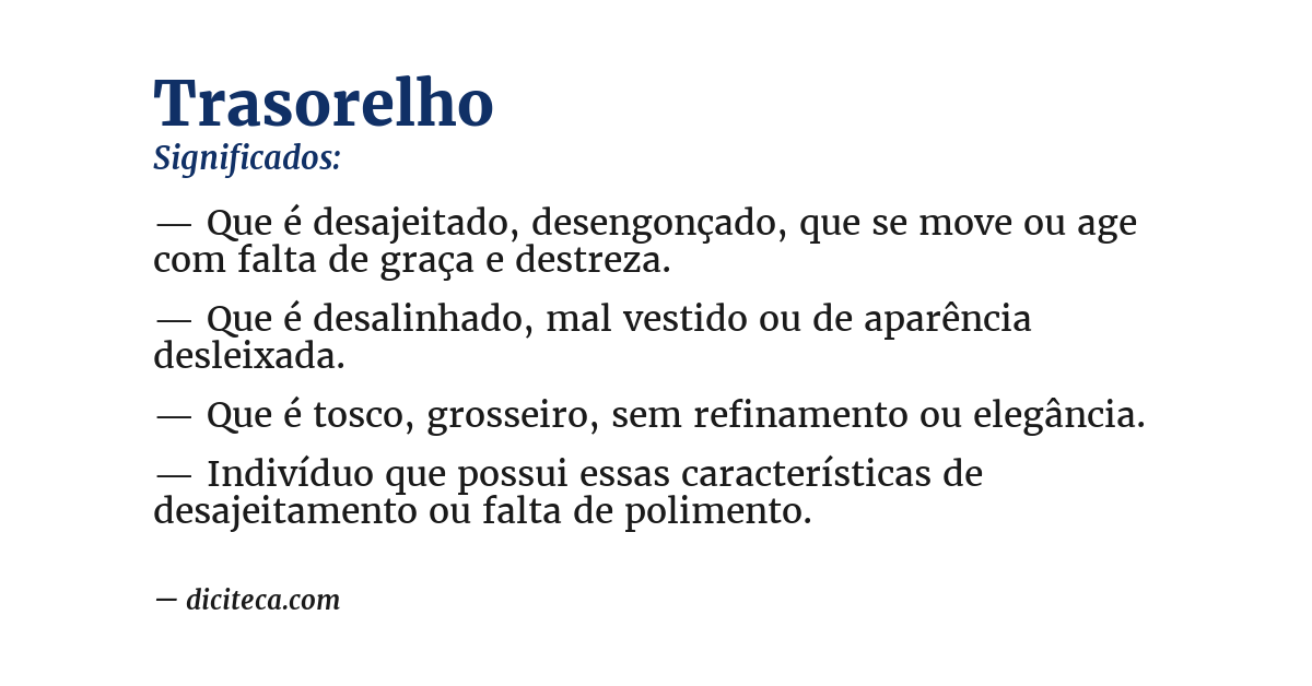 Significado de trasorelho