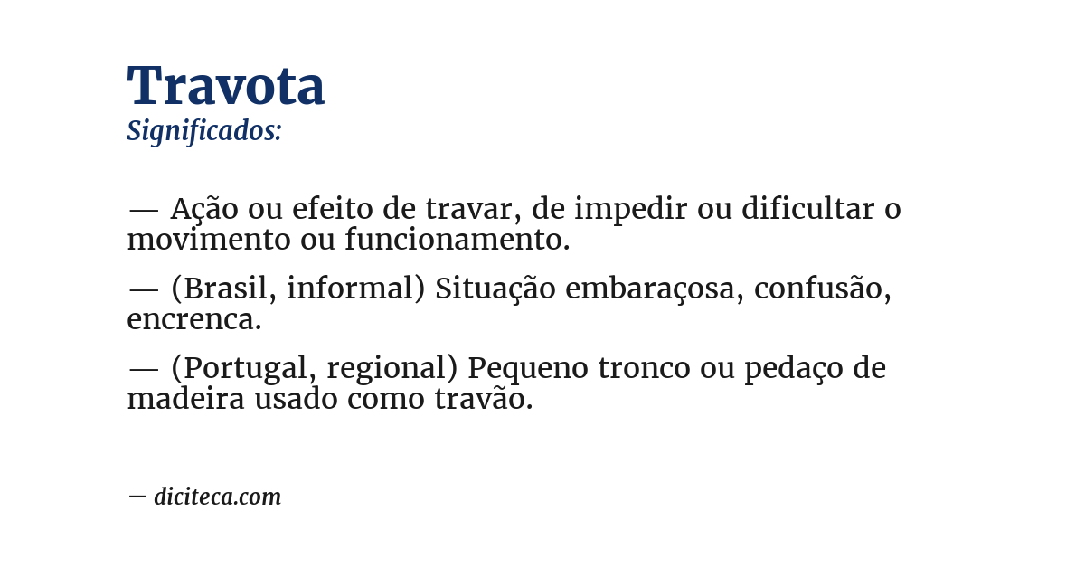 Significado de travota