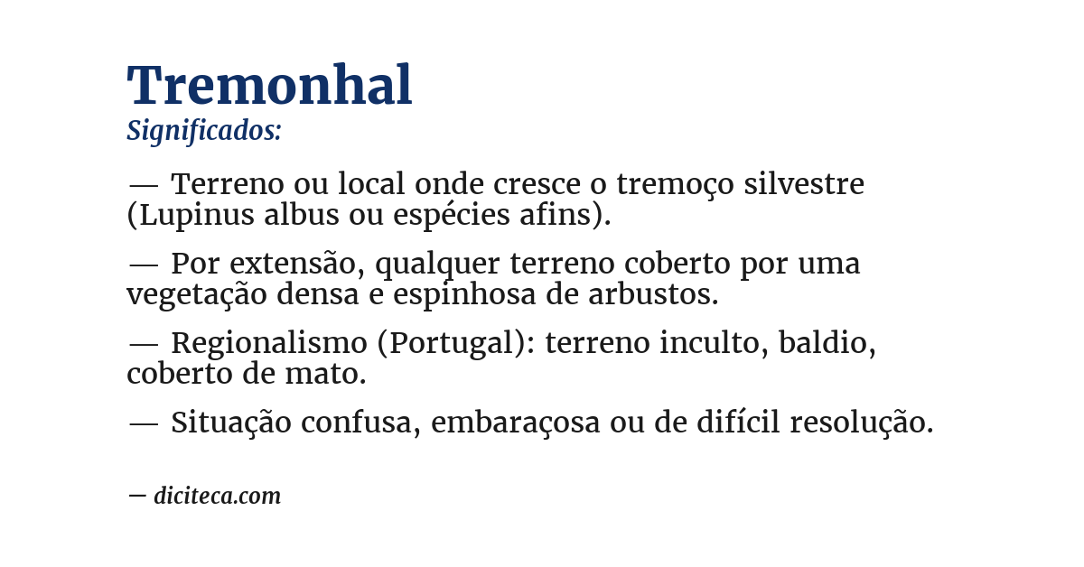 Significado de tremonhal