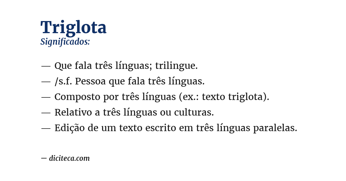 Significado de triglota