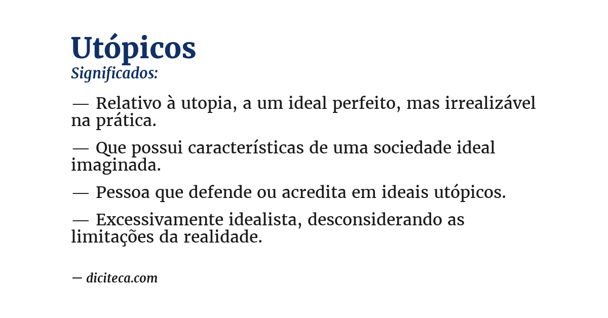 Significado de utópicos