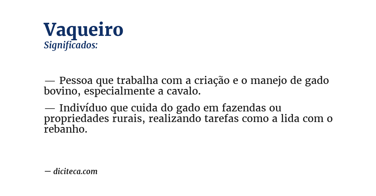 Significado de vaqueiro
