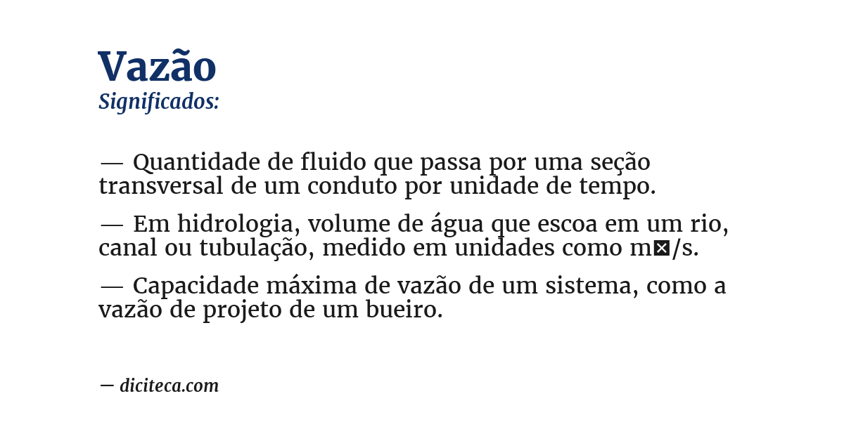 Significado de vazão
