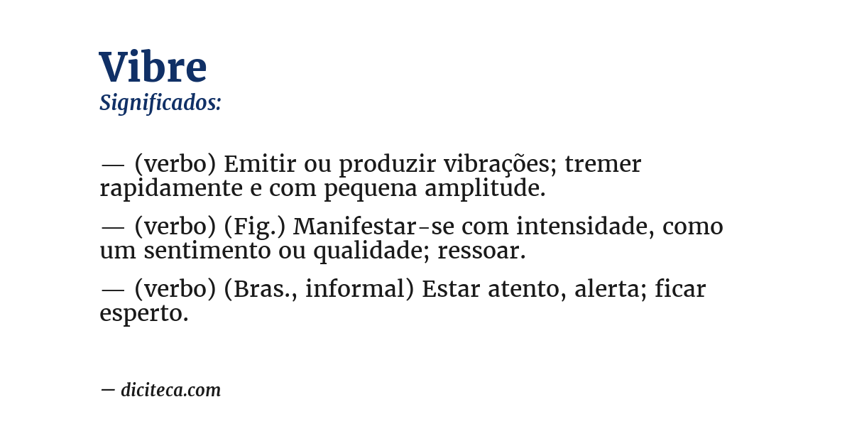 Significado de vibre