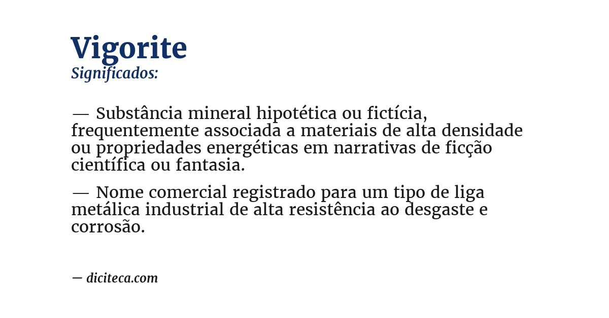 Significado de vigorite