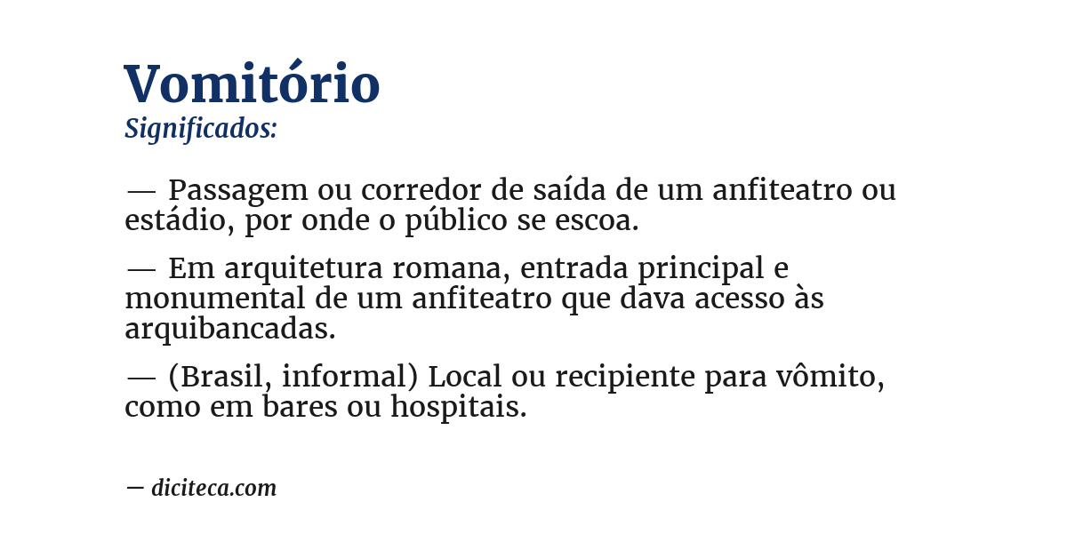 Significado de vomitório