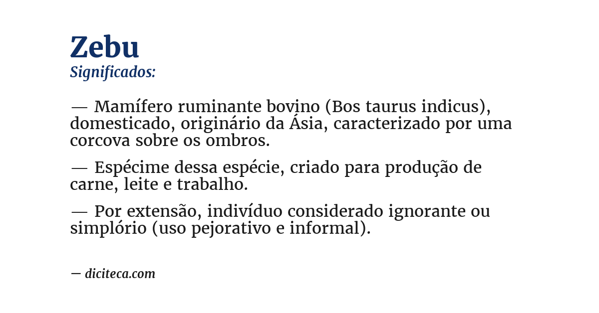 Significado de zebu