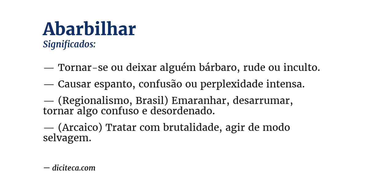 Significado de abarbilhar