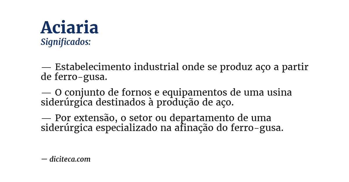 Significado de aciaria