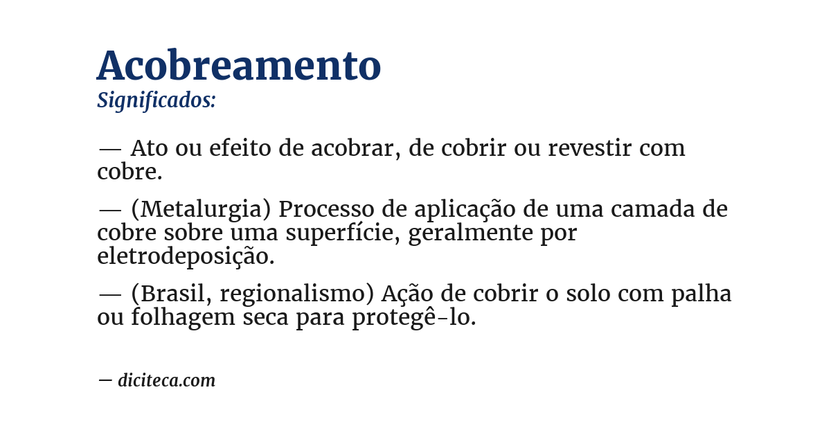 Significado de acobreamento