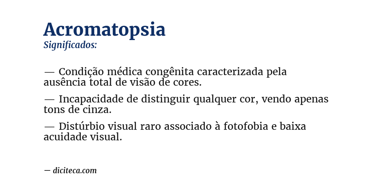 Significado de acromatopsia