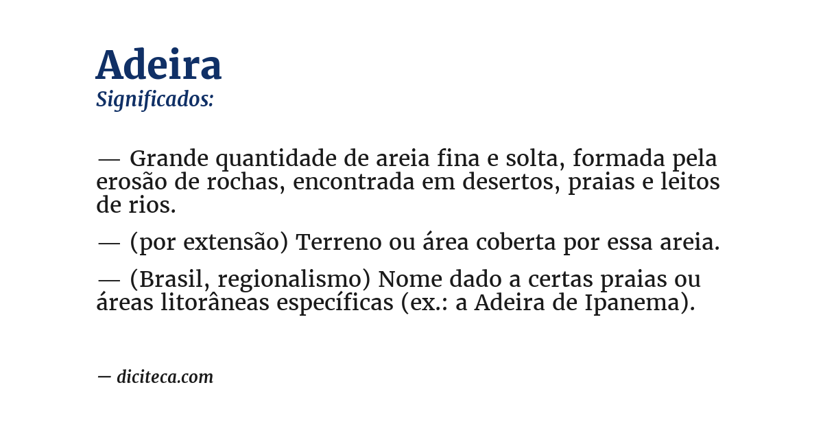 Significado de adeira