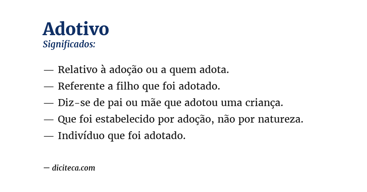 Significado de adotivo
