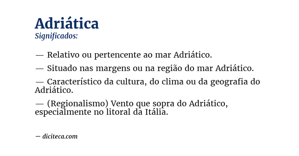 Significado de adriática