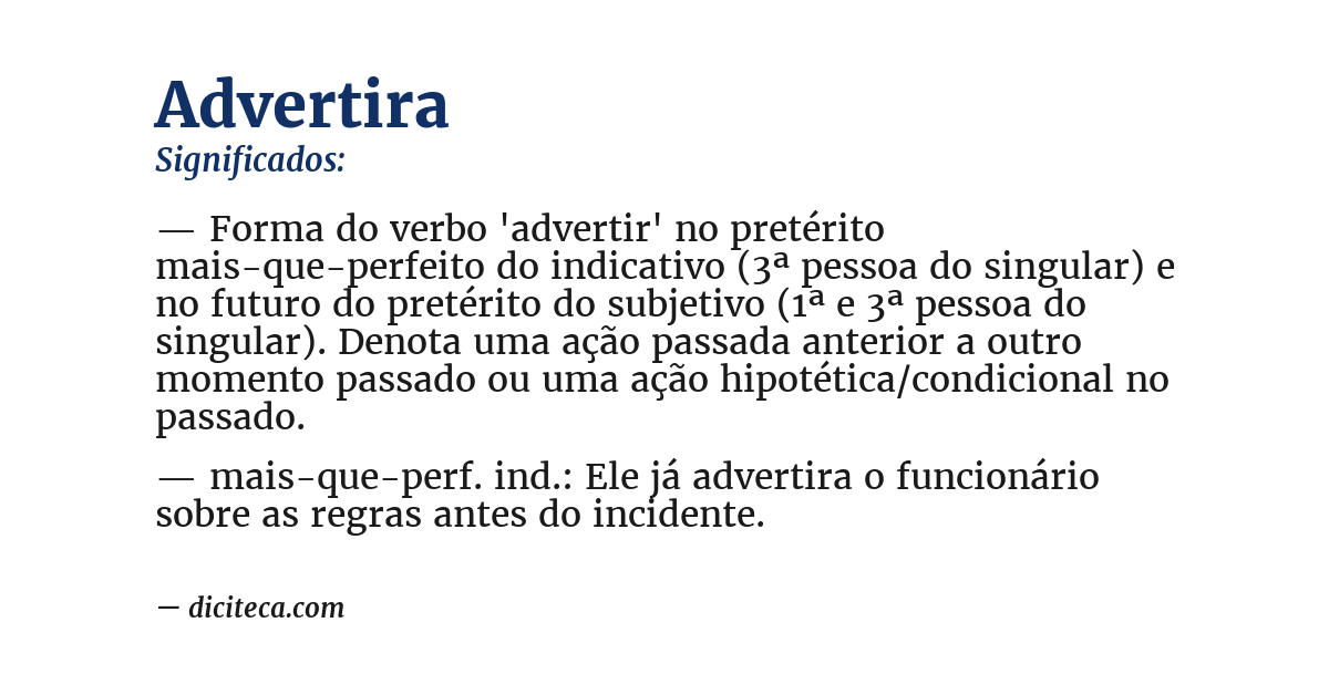 Significado de advertira