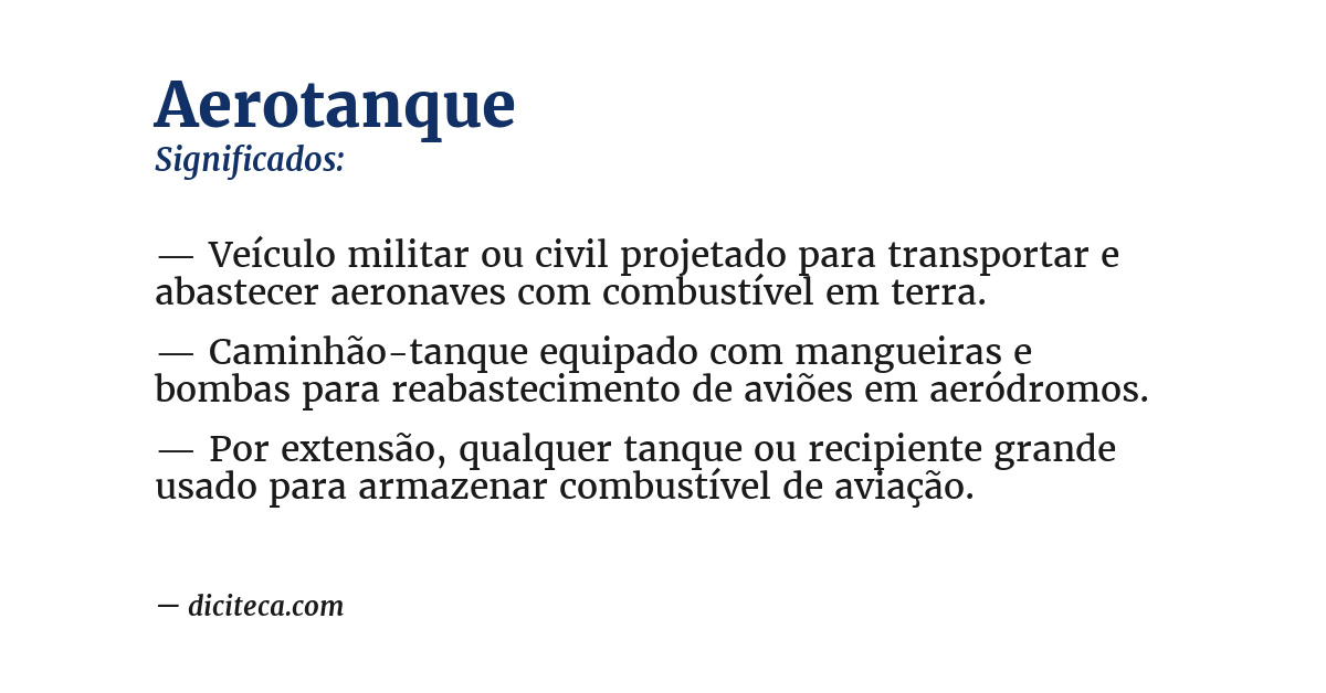 Significado de aerotanque