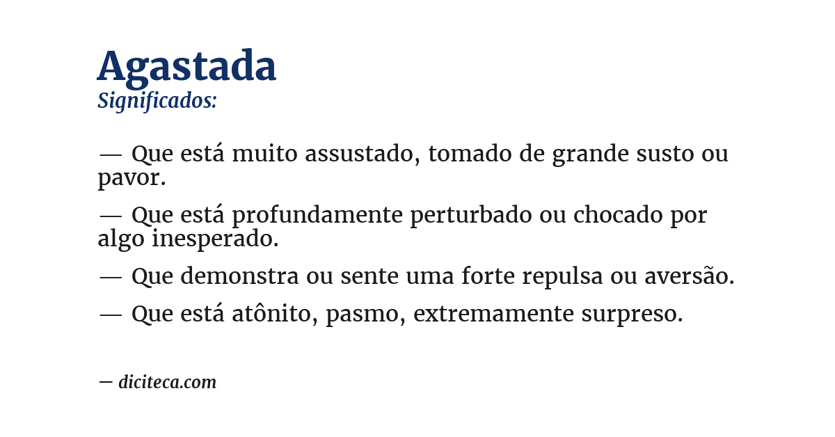 Significado de agastada