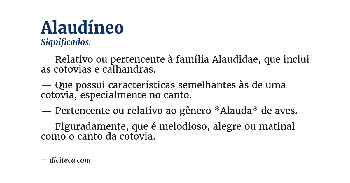 Significado de alaudíneo