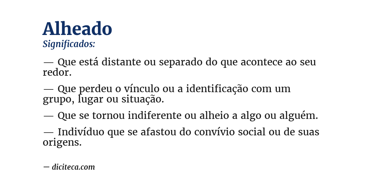 Significado de alheado