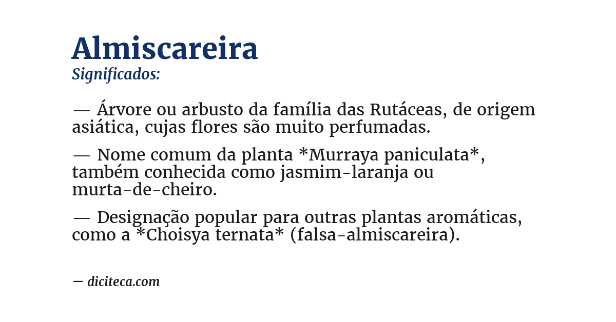 Significado de almiscareira