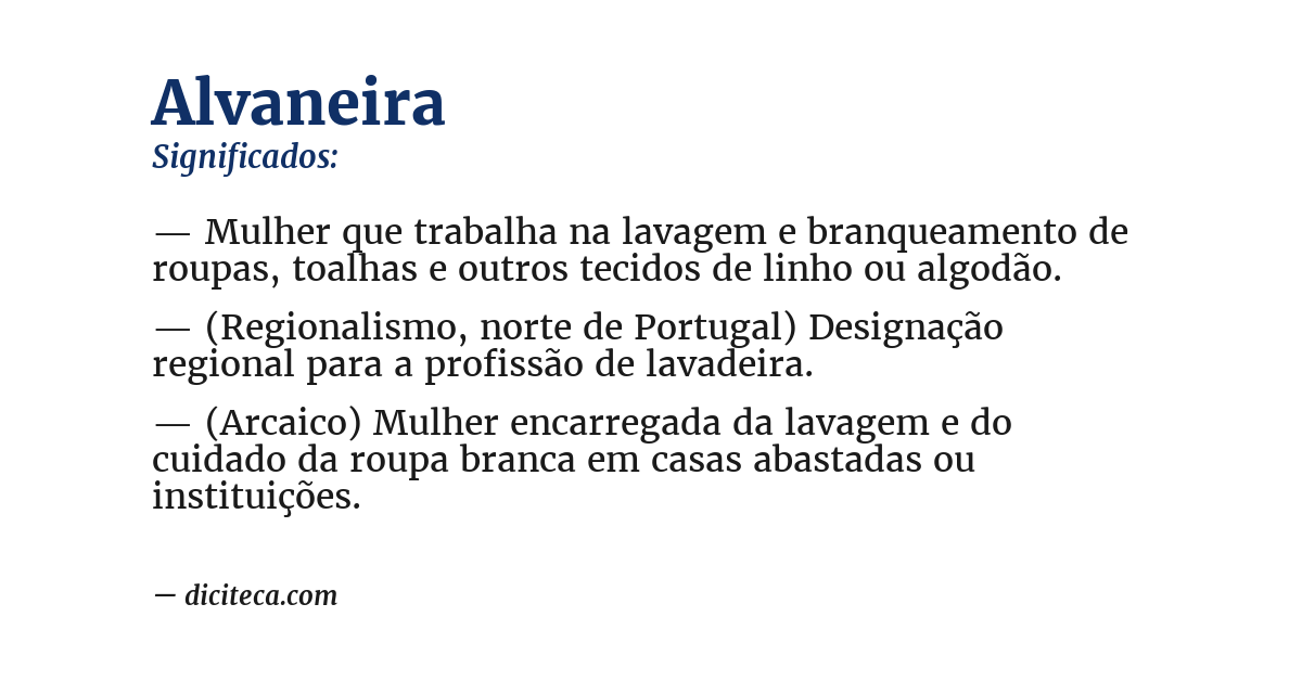 Significado de alvaneira