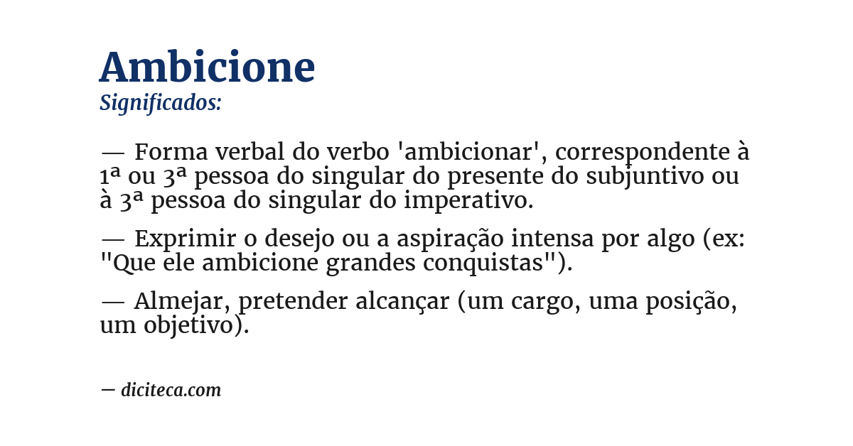 Significado de ambicione