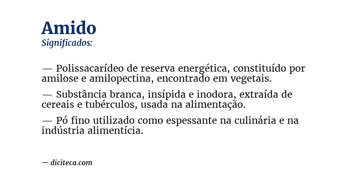 Significado de amido