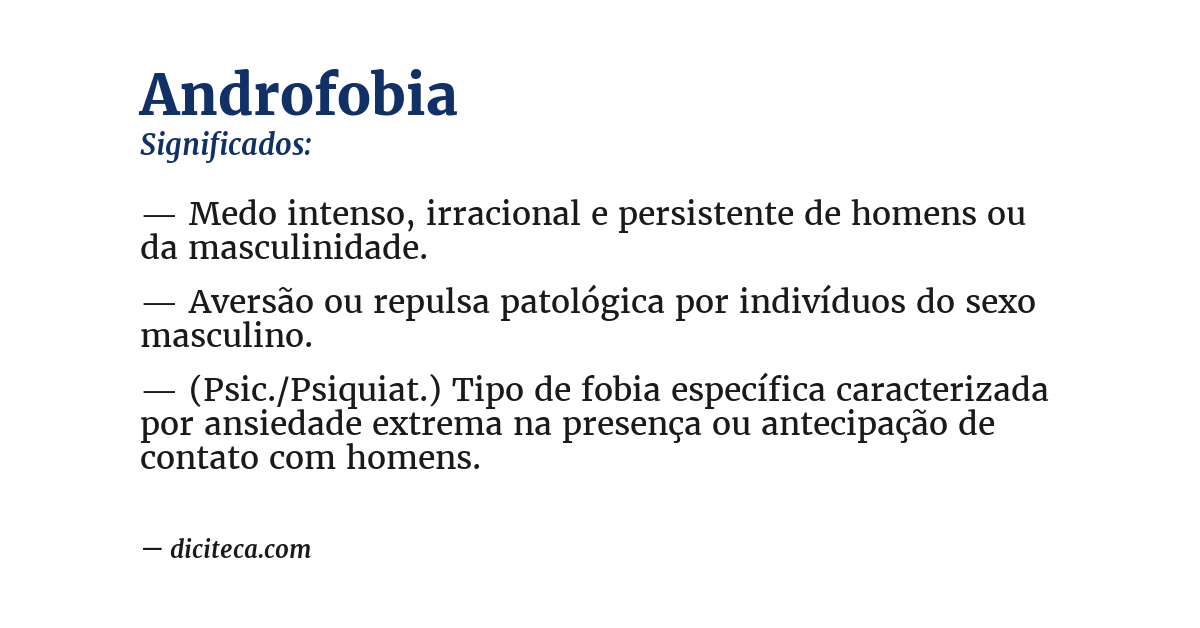 Significado de androfobia