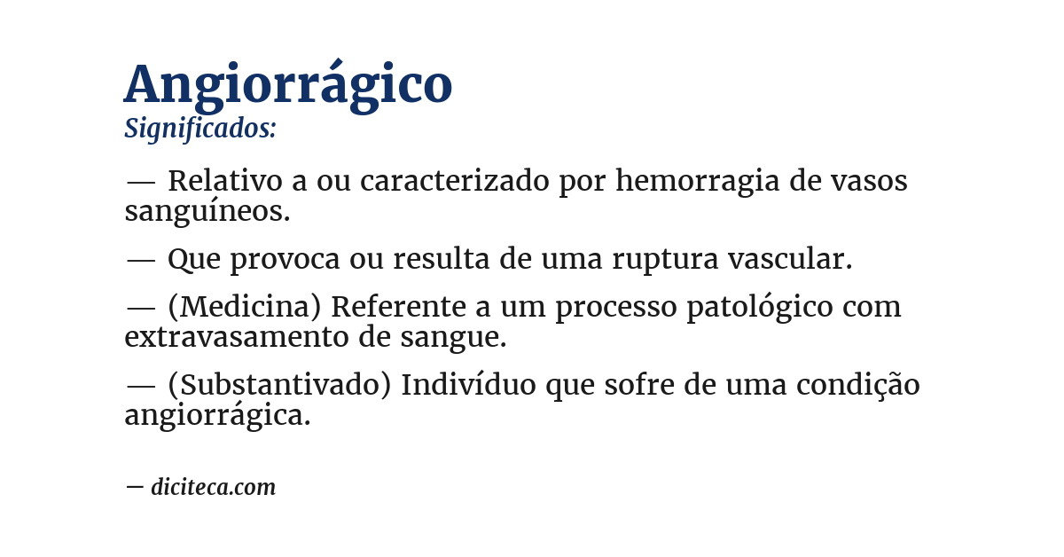 Significado de angiorrágico