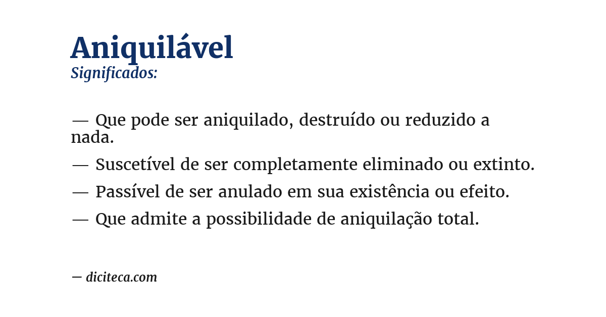 Significado de aniquilável