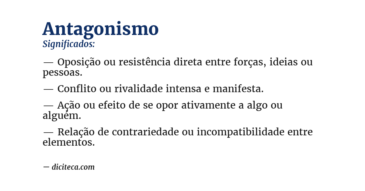 Significado de antagonismo