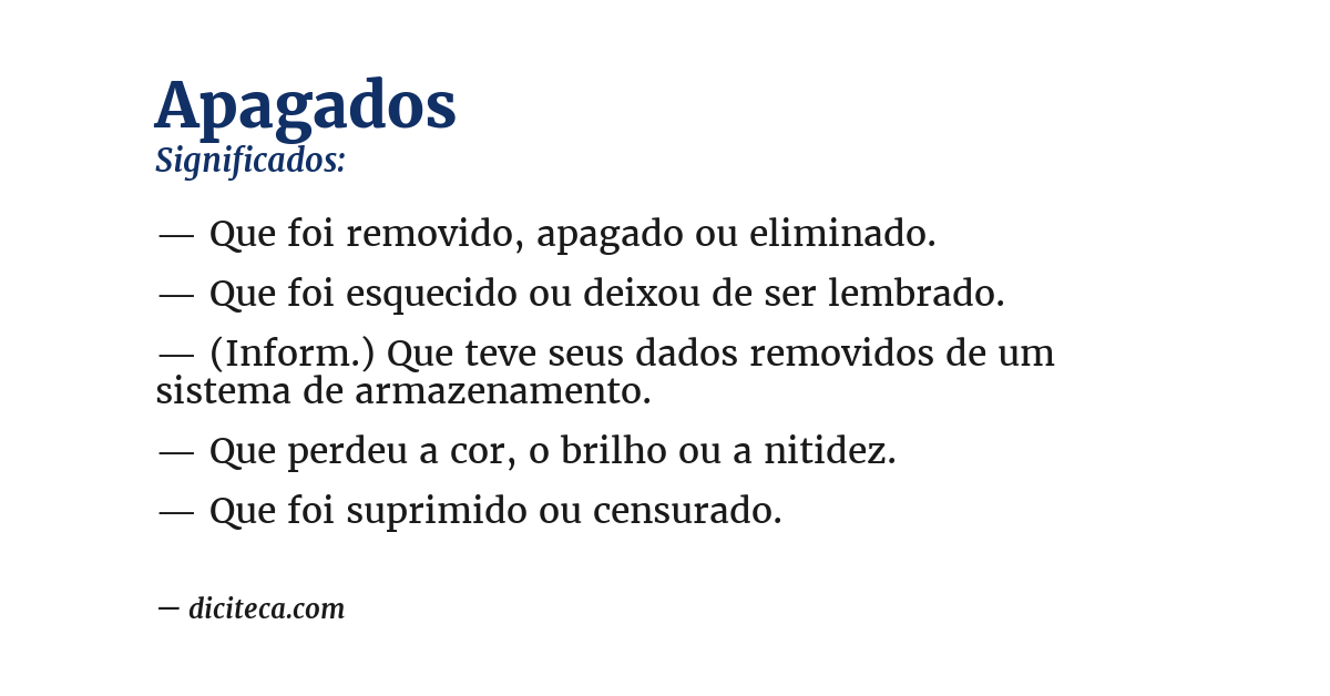 Significado de apagados