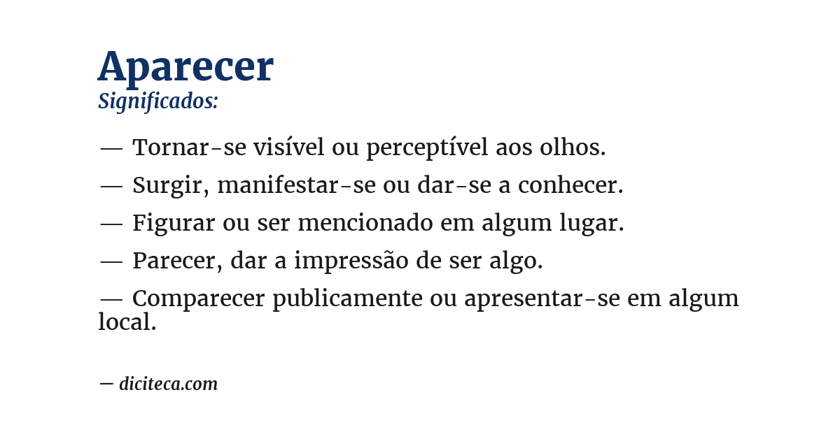 Significado de aparecer