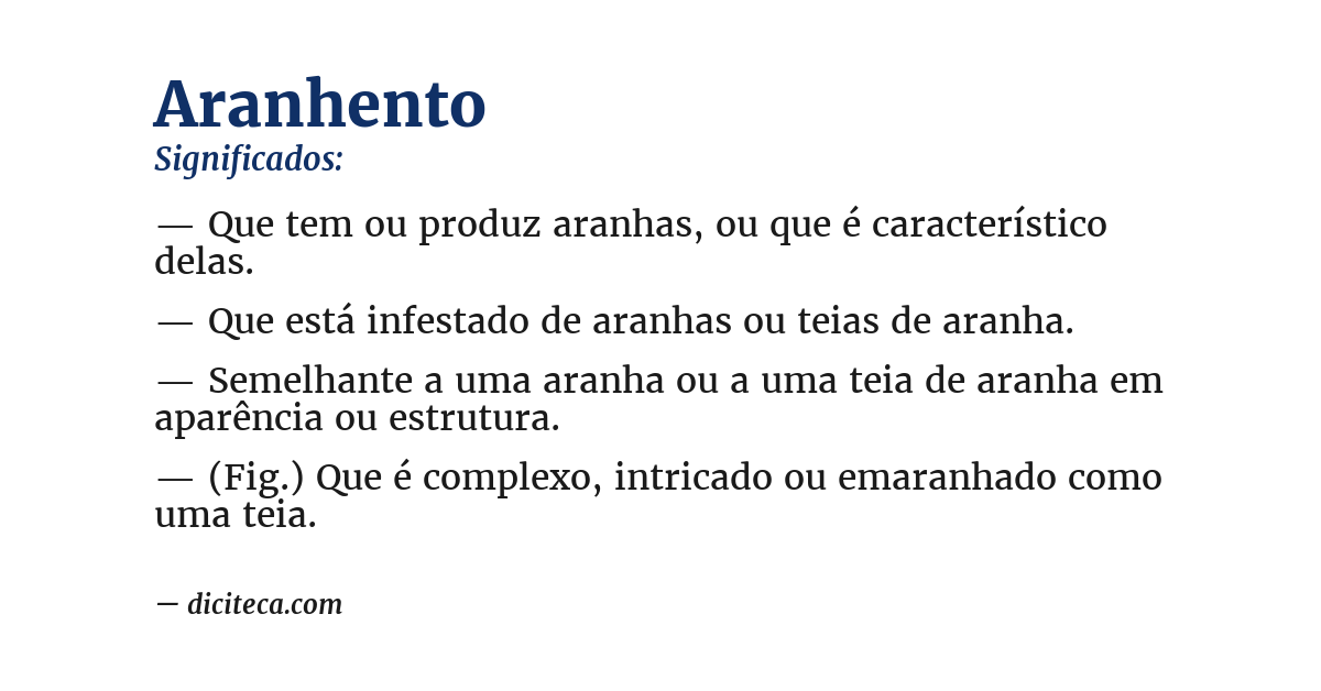 Significado de aranhento