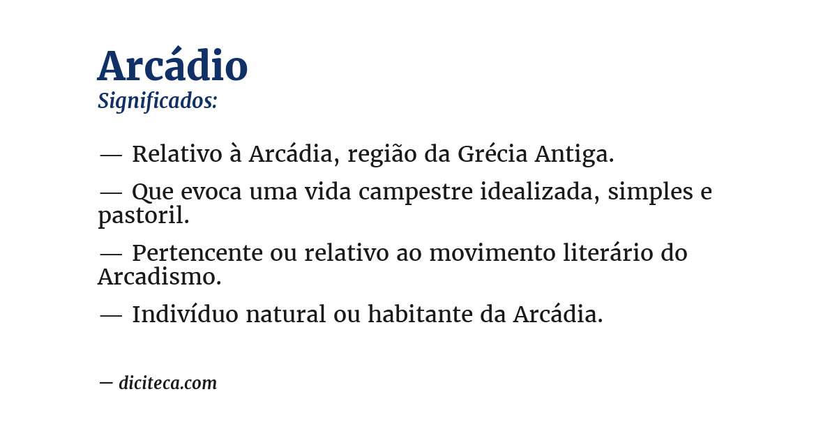 Significado de arcádio