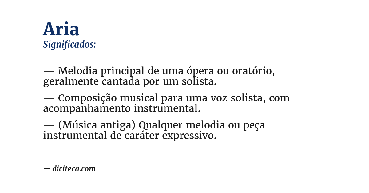 Significado de aria