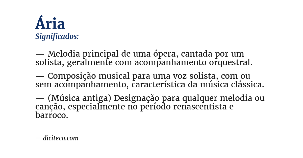 Significado de ária