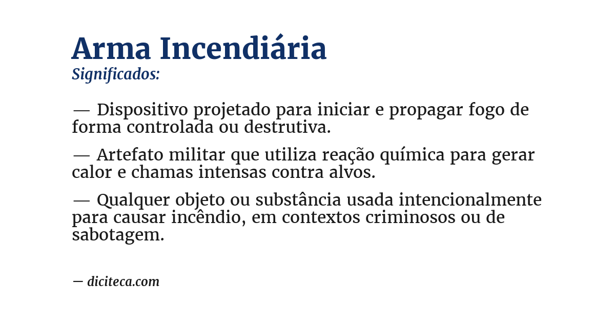 Significado de arma incendiária