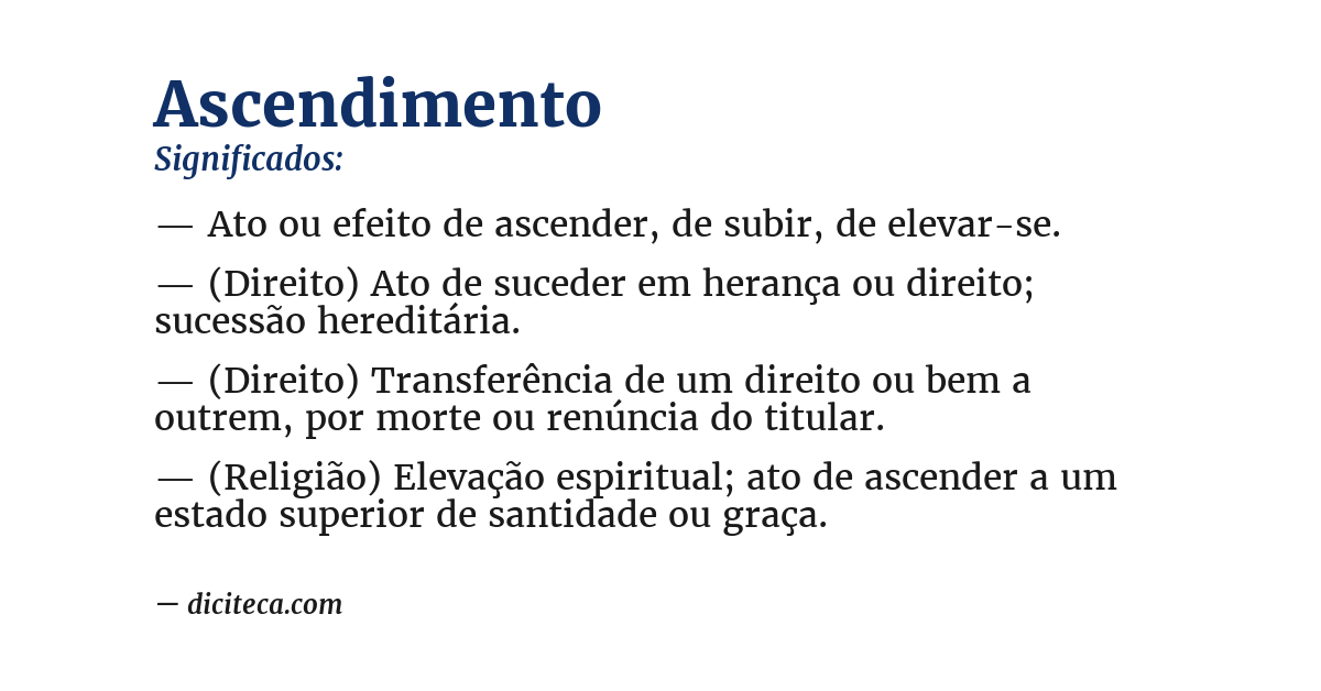 Significado de ascendimento